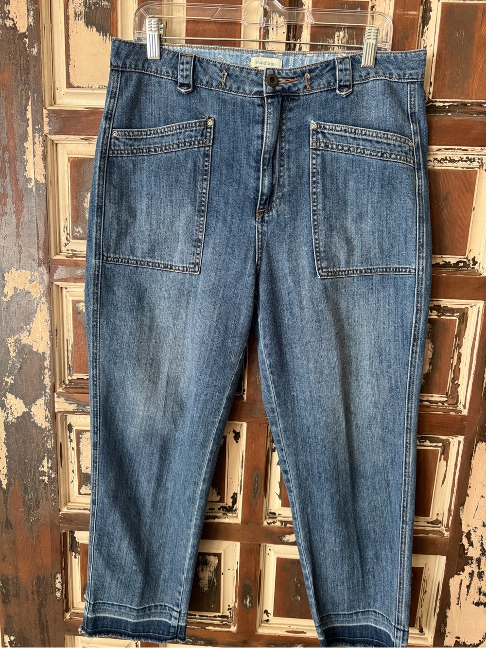 Sundance Relaxed Blue Denim Cropped Jeans- size 8 - Picture 2 of 7